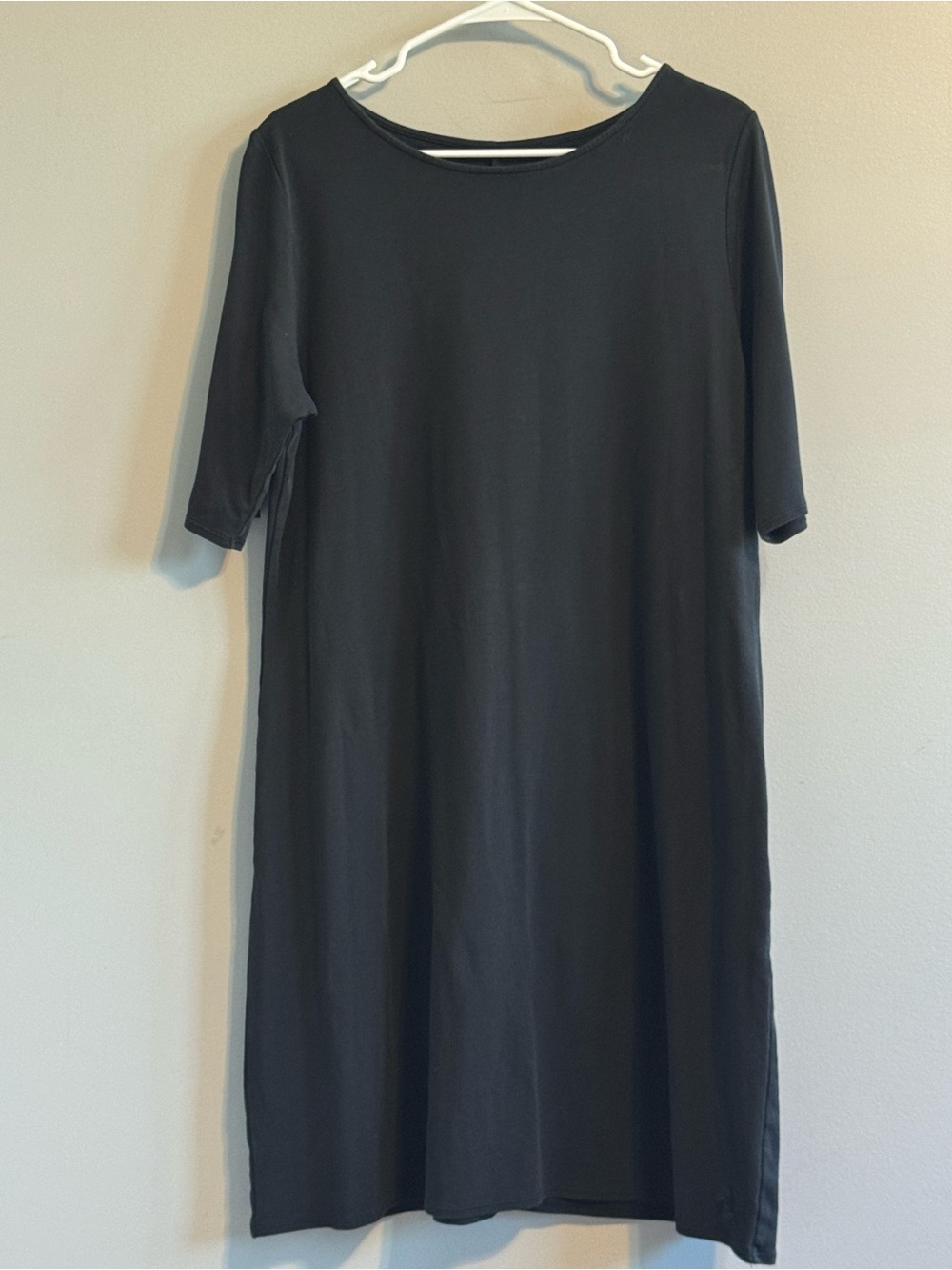 Fair Indigo Organic Pima Cotton Black Shift Dress XL